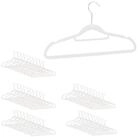relaxdays Kleiderb&uuml;gel Samt Kleiderb&uuml;gel Set, (50-tlg), wei&szlig;, 50er-Pack