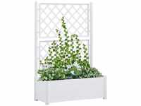 vidaXL White planter with trellis 100 x 43 x 142 cm