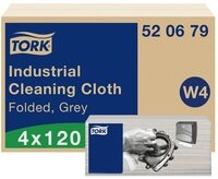 TORK Bienenwachst&uuml;cher TORK Gefaltete Industrie Reinigungst&uuml;cher Grau W4, 4 x...