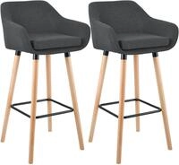 CLP Barhocker Grant (Set, 2 St., 2er), Stoffbezug, Buchenholzgestell