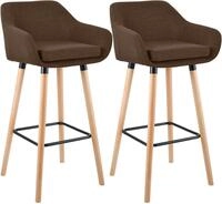 CLP Barhocker Grant (Set, 2er), Stoffbezug, Buchenholzgestell