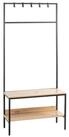 HAKU Kleiderst&auml;nder BERGEN Garderobe - eiche-schwarz - MDF, Metall - H. 180cm...