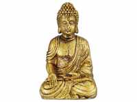 Relaxdays Buddha Figur sitzend Polyresin gold (10035606_0_DE)