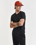 Gant T-Shirt SLIM SHIELD V-NECK T-SHIRT mit einer kleinen Logostickerei auf der Brust