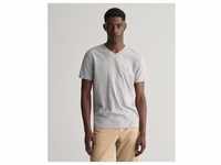 Gant T-Shirt SLIM SHIELD V-NECK T-SHIRT mit einer kleinen Logostickerei auf der...