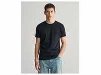 Gant T-Shirt CONTRAST LOGO SS T-SHIRT Kontrastfarbene Markenstickerei schwarz S