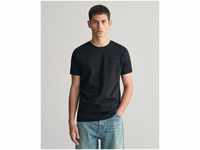 Gant T-Shirt CONTRAST LOGO SS T-SHIRT Kontrastfarbene Markenstickerei, schwarz