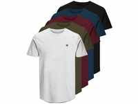 Jack & Jones T-Shirt BLABRODY TEE 5PK (Packung, 5-tlg., 5er-Pack), blau