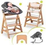 Hauck Hochstuhl Beta Plus Natural - Newborn Set, Babystuhl ab Geburt inkl....
