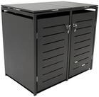 DEGAMO M&uuml;lltonnenbox K&Ouml;LN (1 St), Stahl grau, f&uuml;r 2 Tonnen 120 oder 240 Liter