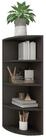 Coemo Standregal CORNER 120, Schwarz 4 F&auml;cher Eckregal 40x40x120 cm Regal aus Holz