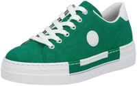 Sneaker RIEKER, Damen, Gr. 35, gr&uuml;n (smaragd, wei&szlig;), Lederimitat, Schuhe Sneaker,