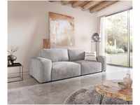 DeLife Big-Sofa Lanzo L 260x110 cm Cord Silbergrau