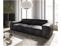 DeLife Big-Sofa Sirpio L 260x110 cm Lederimitat Vintage Anthrazit