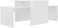 vidaXL Ablagetisch, Couchtisch-Set Hochglanz-Wei&szlig; 100x48x40 cm Holzwerkstoff