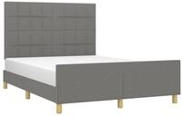 vidaXL Bett Bettgestell ohne Matratze Dunkelgrau 140x200 cm Stoff