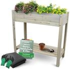 holz4home&reg; Hochbeet Pflanzkasten aus Tannenholz I 80x37x78cm I inkl. Vlies-,