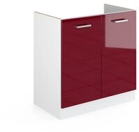 Vicco Unterschrank R-Line, Rot Hochglanz/Wei&szlig;, 80 cm ohne Arbeitsplatte (1-St)