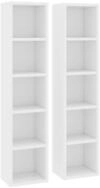vidaXL Regal NA CD-Regale 2 Stk Wei&szlig; 21x16x93,5 cm Spanplatte Mediaaufbewahrung