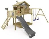 Wickey Spielturm Smart Coast &ndash; Stelzenhaus mit Doppelschaukel, Rutsche &