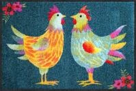Salonloewe Fu&szlig;matte Fu&szlig;matte 50x75 Rainbow Chicken petrol gr&uuml;n, Eingangsmatte