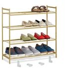relaxdays Schuhregal Stapelbares Schuhregal 4 Ebenen, gold