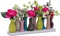 Jinfa Dekovase Handgefertigte Keramik Dekovasen auf Sockel &ndash; Mini Set (5&ndash;10)