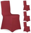 relaxdays Stuhlhusse 4er Set, Dunkelrot