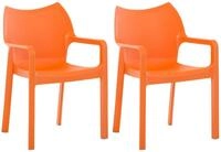 CLP Gartenstuhl Diva (2er Set, 2 St), Outdoor, mit Armlehnen, stapelbar