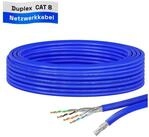 HB-DIGITAL CAT 8 Kabel 5m Duplex Installationskabel S/FTP LSZH Netzwerkkabel,