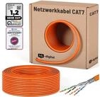 HB-DIGITAL CAT 7 Kabel 50m Installationskabel S/FTP AWG23 LSZH orange Netzwerkkabel,