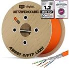HB-DIGITAL CAT 7 Kabel 250m Installationskabel S/FTP AWG23 LSZH orange Netzwerkkabel,