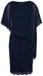 SWING Cocktailkleid - Cocktailkleid mit &Uuml;berwurf Figurbetonte Passform