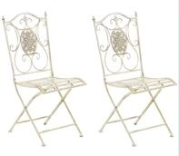 CLP Gartenstuhl Sibell (2er Set), edle Verzierungen, Outdoor, Eisen