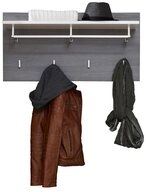 trendteam Garderobenpaneel Line Rauchsilber Wei&szlig;, Garderobe Kleiderstange