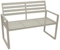 DEGAMO Gartenbank ATLANTA (1-St), 2-sitzer 123cm, Aluminium rostfrei in weiss, modern