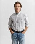 Gant Langarmhemd Regular Fit Oxford Hemd strukturiert langlebig dicker...