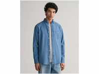Gant Langarmhemd Regular Fit Denimhemd Jeanshemd pflegeleicht, blau