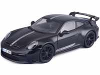 Maisto® Sammlerauto 1:18 Porsche 911 GT3, 23, schwarz mit Streifen, Maßstab...