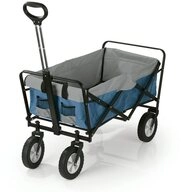 EASYmaxx Bollerwagen faltbar 80kg blau/grau, Klapp-Bollerwagen Platzsparend,...