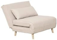 HOMCOM Sessel R&uuml;ckenlehne Liege, Leinenimitat Tannenholz, Cremewei&szlig;, 94 x 78 x 80