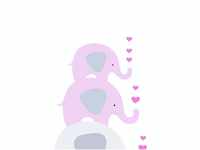 Livingwalls Little Love Elefanten rosa (38135-2)
