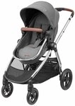 Maxi-Cosi Kinder-Buggy MC ZELIA3 TWILLIC GREY FR (CHROME FRAME & BROWN LEATHER),