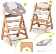 Hauck Hochstuhl Beta Plus Natur - Newborn Set, Babystuhl ab Geburt inkl. Aufsatz f&uuml;r