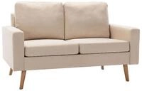 vidaXL Sofa, 2-Sitzer-Sofa Creme Stoff