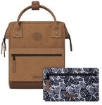 CABAIA Rucksack Vegan Nubuck Backpack (Set, 3-tlg)