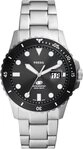 Fossil Quarzuhr FOSSIL BLUE FS6032, Armbanduhr, Herrenuhr, Edelstahlarmband, analog,