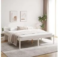 vidaXL Bettgestell vidaXL Seniorenbett Wei&szlig; 180x200 cm Massivholz Kiefer