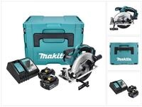 Makita Kompakt-Handkreiss&auml;ge DSS 611 RFJ Akku Handkreiss&auml;ge 18 V 165 mm + 2x Akku
