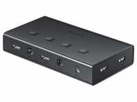 UGREEN KVM (Tastatur Video Maus) Schalter 4x1 HDMI 4xUSB 4xUSB Typ B schwarz